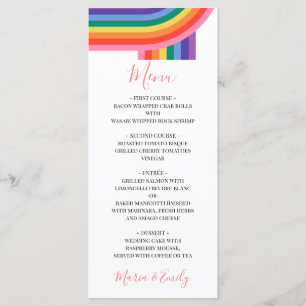 LGBT Lesbian Pride Rainbow Gay Wedding Menu
