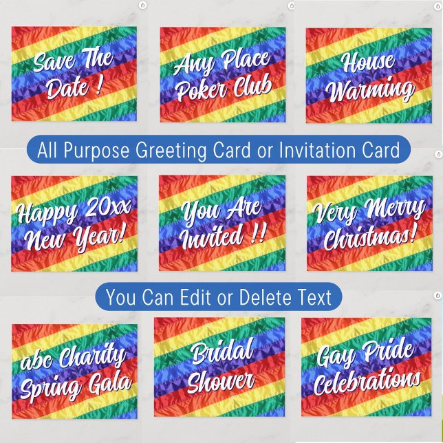 LGBT LGBTQ Create Your Own Custom Text All Purpose Invitation (Creator Uploaded)