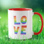 LGBT LGBTQ Gay Colourful Rainbow LOVE IS LOVE Quee Mug<br><div class="desc">Gay Pride LGBT rainbow flag Love is Love LGBTQ 

Gay pride,  rainbow flag,  love is love,  LGBT LGBTQ LGBTQ ,  pride month.</div>