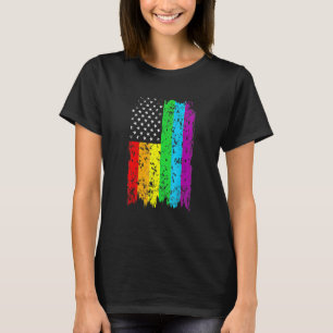 Lgbt Lgbtq Gay Pride Vintage Distressed Rainbow Fl T-Shirt