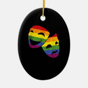 LGBT LGBTQ Queer Actor Actress Rainbow Theatrical Ceramic Tree Decoration