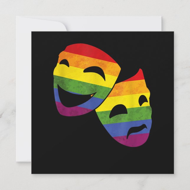LGBT LGBTQ Queer Actor Actress Rainbow Theatrical Thank You Card (Front)