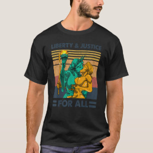 LGBT Liberty And Justice For All Vintage Support L T-Shirt