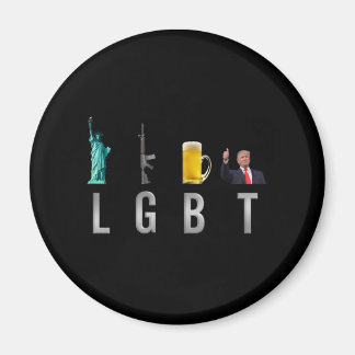 LGBT - Liberty  Guns  Beer  Trump  6 Magnet