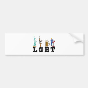 LGBT Liberty Guns Beer Trump Political Gift Bumper Sticker