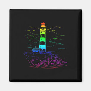 Lgbt Lighthouse Homoual Boating Seaside Rainbow Sa Magnet