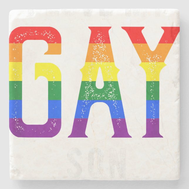 LGBT Love Gay Son - Gay Pride Outfit Gay Pride Par Stone Coaster (Front)