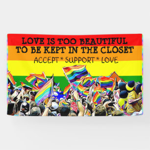 LGBT Love is Beautiful Parade Rainbow BANNER