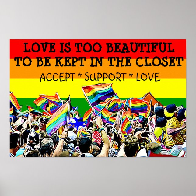 LGBT Love is Beautiful Parade Rainbow POSTER (Front)