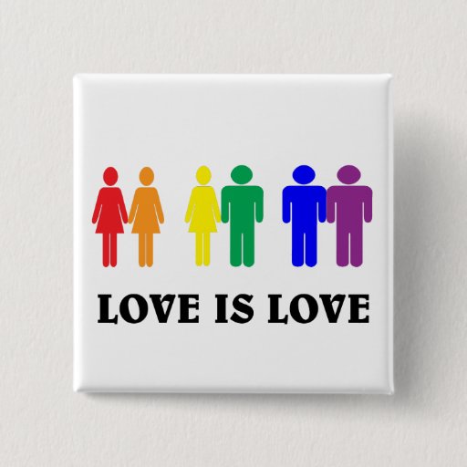 Image of LGBT love is love. 15 Cm Square Badge
