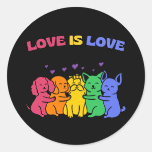 LGBT Love is Love Colourful Cats and Dogs Stickers