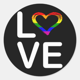 LGBT LOVE LGBT Pride Month LGBTQ Rainbow Flag Classic Round Sticker