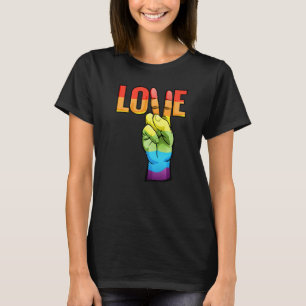 LGBT Love Peace Sign Rainbow LGBTQ Pride Design Pr T-Shirt