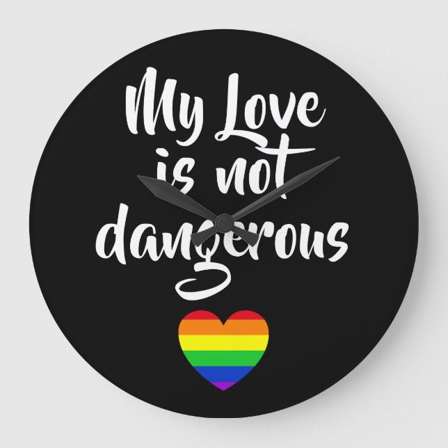 #LGBT #love #pride #gay #lesbian #freedom #parade Large Clock (Front)