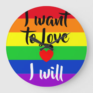 #LGBT #love #pride #gay #lesbian #freedom #parade Large Clock
