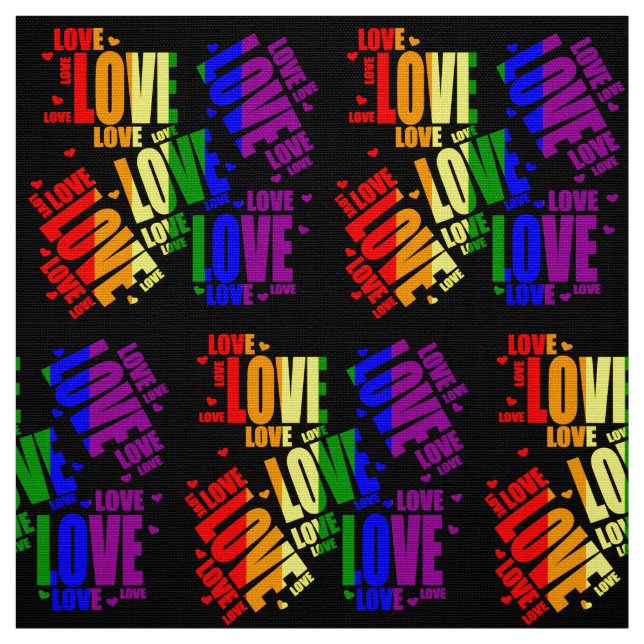 LGBT Love Text Fabric (Swatch)