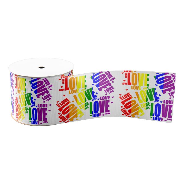 LGBT Love Text Grosgrain Ribbon (Spool)