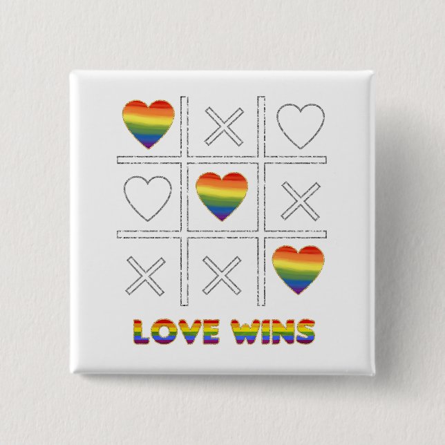LGBT Love Wins  15 Cm Square Badge (Front)