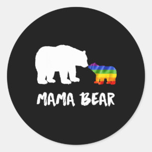 Lgbt Mama Bear Mum Lesbian Gay Biual Transgender Classic Round Sticker