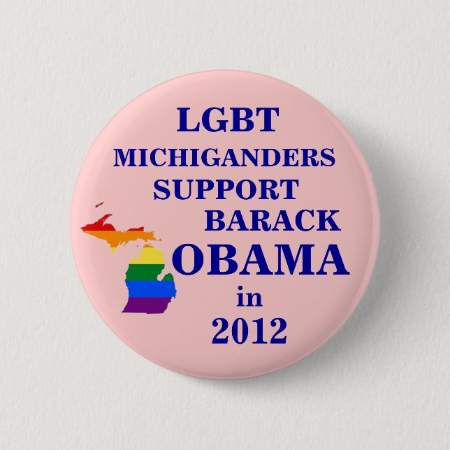 LGBT Michiganders for Obama 2012 6 Cm Round Badge (Front)