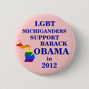 LGBT Michiganders for Obama 2012 6 Cm Round Badge