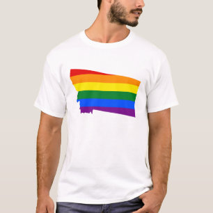 LGBT  Montana, US state flag map T-Shirt