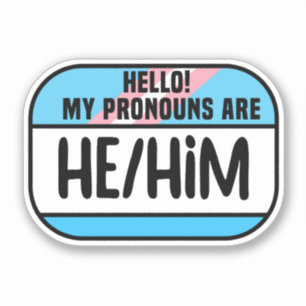 LGBT Name Tag Transgender Pronouns He Him