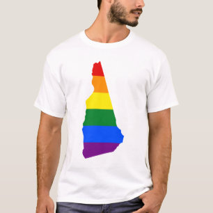LGBT New Hampshire, US state flag map T-Shirt