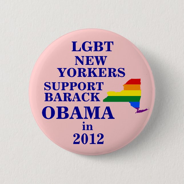 LGBT New Yorkers for Obama 2012 6 Cm Round Badge (Front)