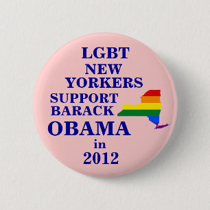 LGBT New Yorkers for Obama 2012 6 Cm Round Badge