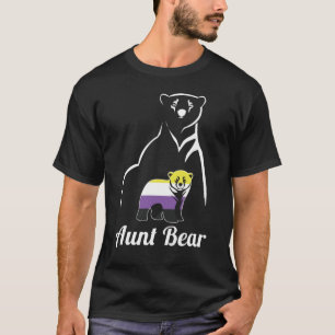 LGBT Non-Binary Aunt Bear Enby Non Binary Pride T-Shirt