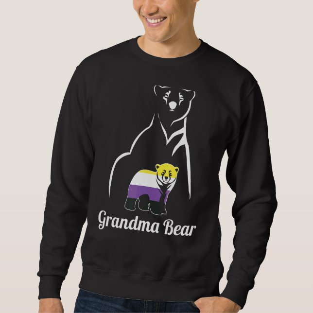 Lgbt Non Binary Grandma Bear Enby Non Binary Pride Sweatshirt (Front)