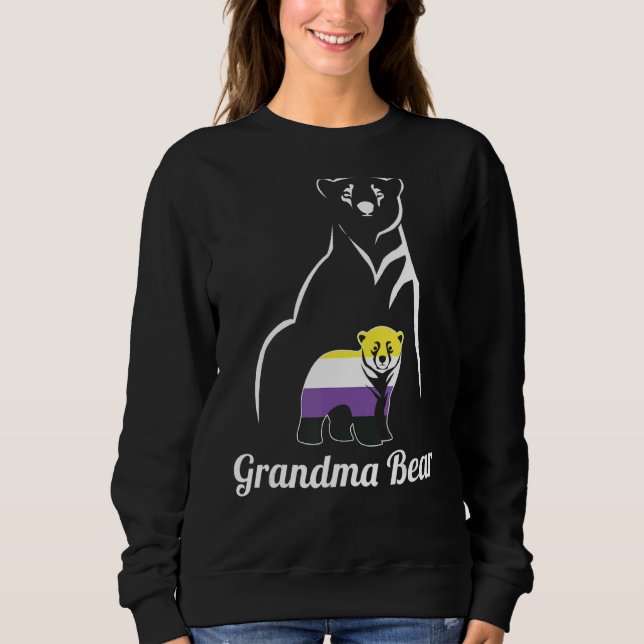 Lgbt Non Binary Grandma Bear Enby Non Binary Pride Sweatshirt (Front)