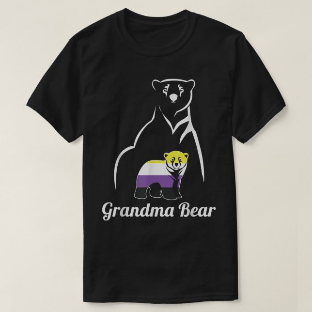 LGBT Non-Binary Grandma Bear Enby Non Binary Pride T-Shirt (Design Front)