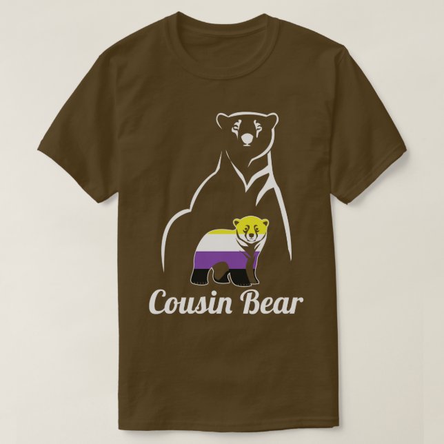 LGBT NonBinary Cousin Bear Enby Non Binary Pride T-Shirt (Design Front)