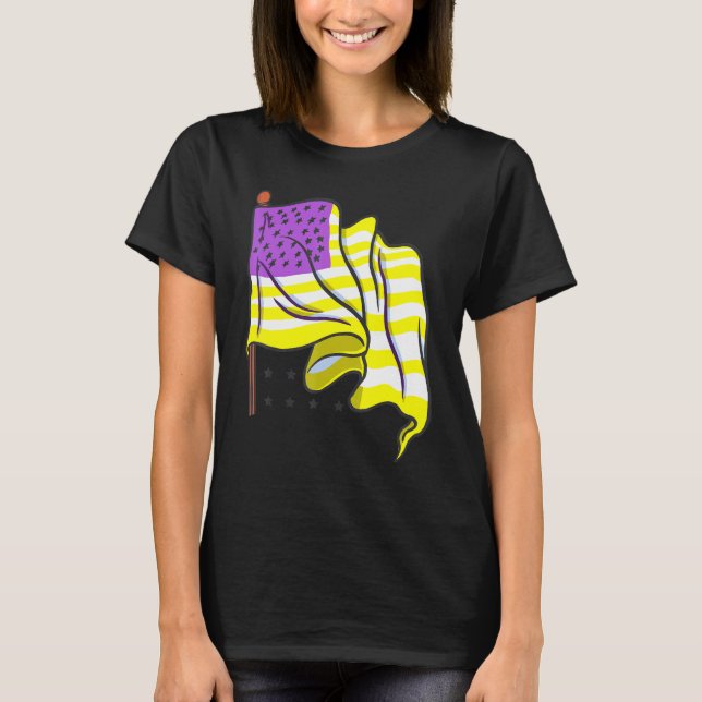 Lgbt Nonbinary Flag Usa Flag Queer Third Gender No T-Shirt (Front)