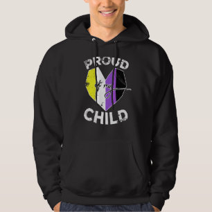 Lgbt Nonbinary Pride Flag Cute Hearts Proud Of My Hoodie