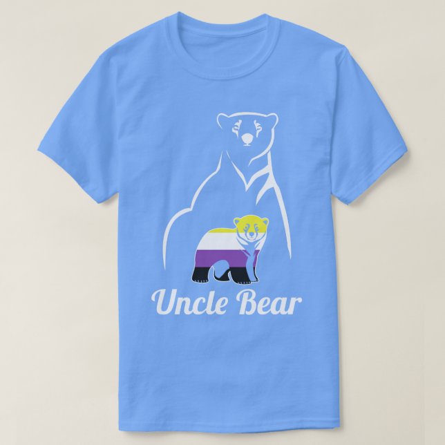 LGBT NonBinary Uncle Bear Enby Non Binary Pride T-Shirt (Design Front)