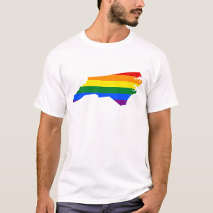 LGBT North Carolina, US state flag map T-Shirt