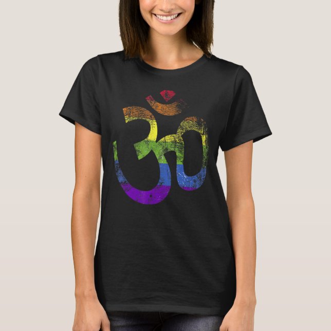 Lgbt Om Yoga Lgbt Pride Aum Ohm Symbol T-Shirt (Front)