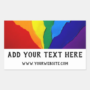 LGBT Owned Business or Activist Pride Rainbow Rectangular Sticker