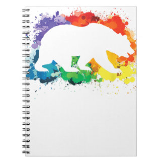 LGBT Paint Splatters Gay Bear Notebook