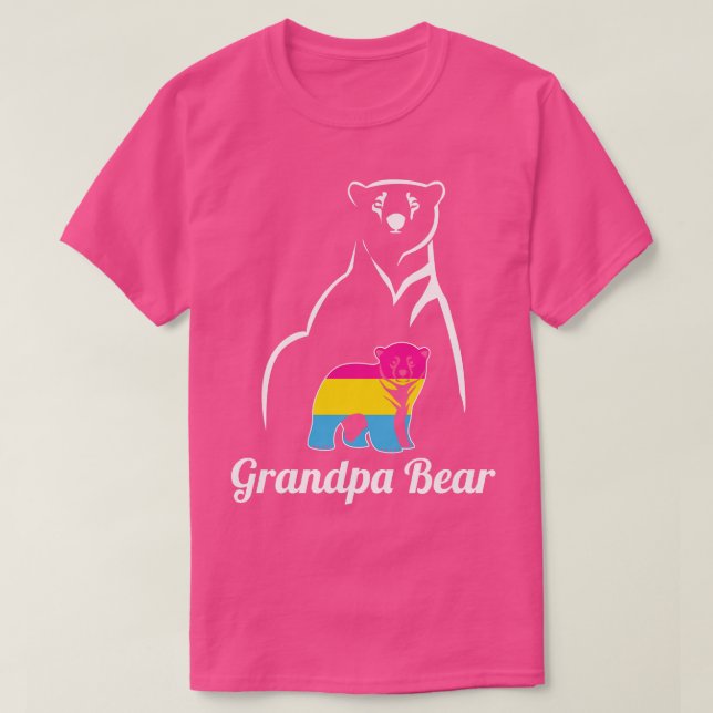 LGBT Pansexual Grandpa Bear Pan Pride Flag T-Shirt (Design Front)