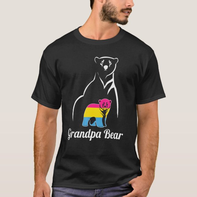 Lgbt Pansexual Grandpa Bear Pan Pride Flag T-Shirt (Front)