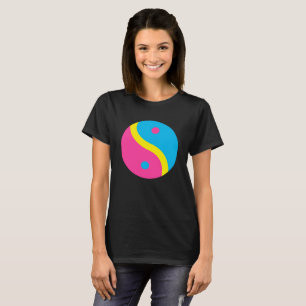 LGBT Pansexual Pride Flag Colours Yin Yang T-Shirt