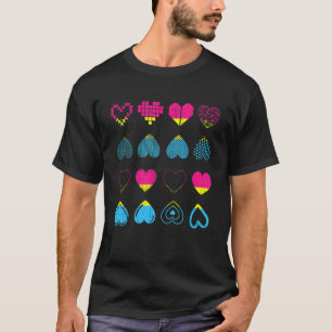 Lgbt Pansexuality Flag Hearts Pan Pride Month Pans T-Shirt