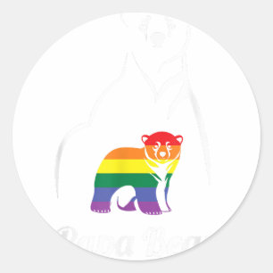 LGBT Papa Bear Gay Pride Equal Rights Rainbow  Classic Round Sticker