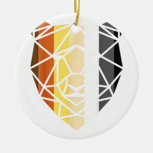 LGBT Papa Mens Gay Pride Month - Geometric Gay Bea Ceramic Tree Decoration
