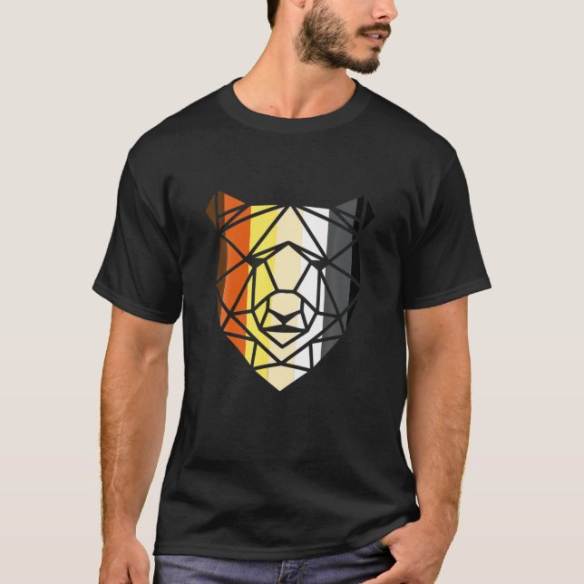 LGBT Papa Mens Gay Pride Month - Geometric Gay Bea T-Shirt (Front)