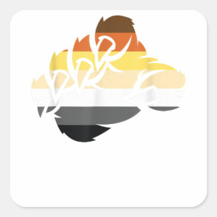 LGBT Papa Mens Gay Pride Month - Paw Gay Bear Square Sticker
